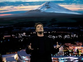 Danish architect Bjarke Ingels, CEO of Bjarke Ingels Group, talks about Woven City, a prototype city of the future on a 175-acre site at the base of Mt. Fuji in Japan, at a Toyota Motor Corporation news conference during the 2020 CES in Las Vegas, Nevada, Jan. 6, 2020. (REUTERS/Steve Marcus)