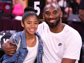 Kobe Bryant is pictured with his daughter Gianna at the WNBA All Star Game at Mandalay Bay Events Center in Las Vegas, Nevada, July 27, 2019. (Stephen R. Sylvanie-USA TODAY Sports/File Photo)