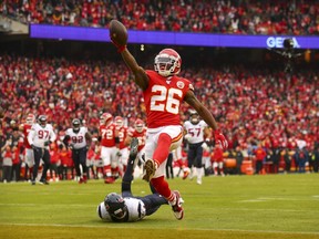 Chiefs’ Damien Williams will have a tough task today trying to match Texans running back Derrick Henry.