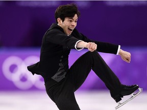 Canada's Keegan Messing competes in the men's single skating free skating of the figure skating event during the Pyeongchang 2018 Winter Olympic Games at the Gangneung Ice Arena in Gangneung on February 17, 2018.