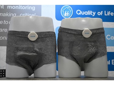 Smardii connected smart diapers for adults are displayed at the 2020 Consumer Electronics Show (CES) 
in Las Vegas on Jan. 9, 2020.