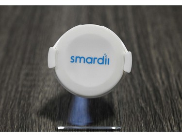A Smardii connected smart diaper sensor is displayed at the 2020 Consumer Electronics Show (CES) 
in Las Vegas on Jan. 9, 2020.