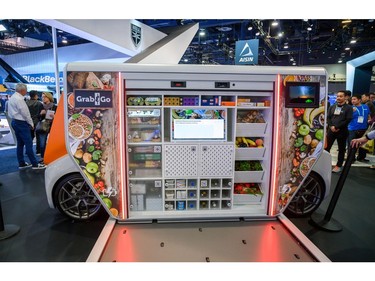 The Rinspeed concept vehicle MetroSnap is unveiled Jan. 7, 2020, at the 2020 Consumer Electronics Show (CES) in Las Vegas.