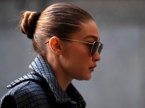 Model Gigi Hadid arrives at Manhattan Criminal Court, on January 16, 2020, in New York City.