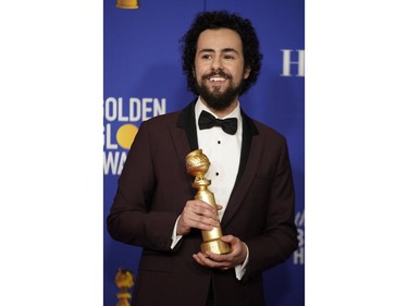 77th Golden Globe Awards - Photo Room - Beverly Hills, California, U.S., January 5, 2020 - Ramy Youssef, winner for Best Actor - TV Series, Musical or Comedy for "Ramy," poses backstage. REUTERS/Mike Blake ORG XMIT: LOA151