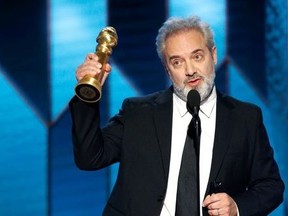 77th Golden Globe Awards - Show - Beverly Hills, California, U.S., January 5, 2020 - Sam Mendes accepts the award for Best Director - Motion Picture for "1917."    Paul Drinkwater/NBC Universal/Handout via REUTERS For editorial use only. Additional clearance required for commercial or promotional use, contact your local office for assistance. Any commercial or promotional use of NBCUniversal content requires NBCUniversal's prior written consent. No book publishing without prior approval. NO SALES. NO ARCHIVES. ORG XMIT: LOA227
