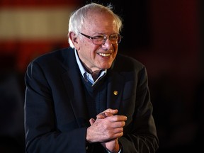 Democratic presidential candidate Sen. Bernie Sanders (I-VT) leaves the stage after speaking at a New Year's Eve campaign event on December 31, 2019 in Des Moines, Iowa. (Stephen Maturen/Getty Images)