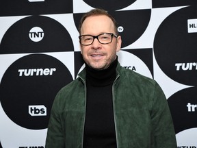 Donnie Wahlberg poses in the green room during the TCA Turner Winter Press Tour 2019 at The Langham Huntington Hotel and Spa on February 11, 2019 in Pasadena, California.