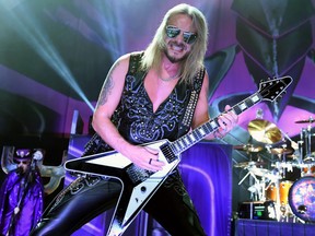 Judas Priest guitarist Richie Faulkner performs on the final night of the band's Firepower World Tour at The Joint inside the Hard Rock Hotel & Casino on June 29, 2019 in Las Vegas.  (Ethan Miller/Getty Images)
