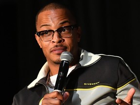 T.I. speaks onstage during Netflix Presents Rhythm+Flow Atlanta screening at Clark Atlanta University on Oct. 8, 2019 in Atlanta, Ga. (Paras Griffin/Getty Images for Netflix/Allied Integrated Marketing)