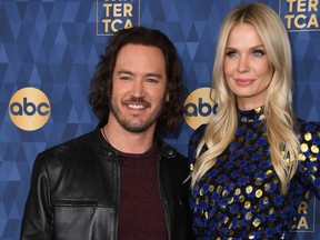 Mark-Paul Gosselaar and his wife Catriona McGinn attend ABC's Winter TCA 2020 Press Tour in Pasadena, Calif., on Jan. 8, 2020. (VALERIE MACON/AFP via Getty Images)