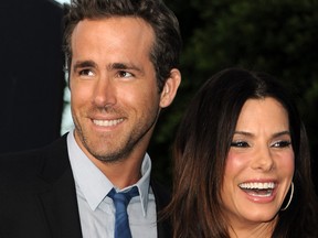 Actors Ryan Reynolds and Sandra Bullock arrive at the premiere of Universal Pictures' "The Change-Up" held at the Regency Village Theatre on August 1, 2011 in Los Angeles, California.  (Kevin Winter/Getty Images)