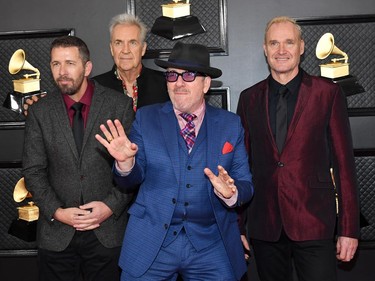 Elvis Costello and the Imposters attend the 62nd Annual Grammy Awards at Staples Center in Los Angeles, on Sunday, Jan. 26, 2020. (Amy Sussman/Getty Images)