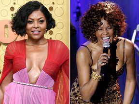 Taraji P. Henson (L) could play Whitney Houston in an upcoming biopic if the late singer's sister  Pat Houston has her way.