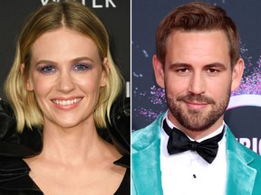 January Jones and Nick Viall. (Getty Images file photos)