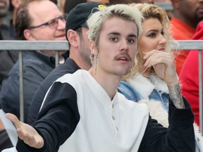 Justin Bieber attends an event honouring Sir Lucian Grainge with a star on the Hollywood Walk of Fame in Hollywood, Calif., on Thursday, Jan. 23, 2020.