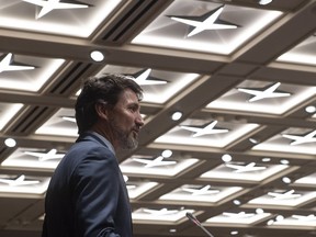 Prime Minister Justin Trudeau speaks to members of caucus on Parliament Hill in Ottawa, Thursday, January 23, 2020.