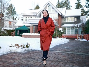 Huawei Technologies chief financial officer Meng Wanzhou leaves her house on her way to a court appearance on Jan. 17, 2020, in Vancouver.