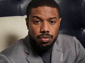 This Dec. 16, 2019 photo shows Michael B. Jordan posing for a portrait in New York to promote the film "Just Mercy."