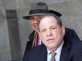 Film producer Harvey Weinstein and his legal team leave the New York Criminal Court after a hearing for Weinstein's sexual assault trial in the Manhattan borough of New York City, New York, U.S., January 30, 2020.