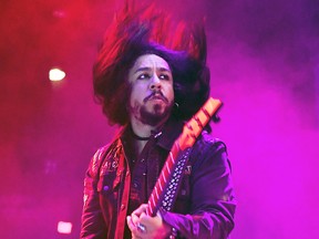 Guitarist Sin Quirin of Ministry performs during a stop of Slayer's Final World Tour at MGM Grand Garden Arena on Nov. 27, 2019 in Las Vegas.