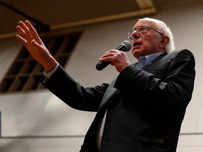 U.S. Democratic presidential candidate Senator Bernie Sanders (I-VT) speaks during a campaign stop in Ames, IA on January 25, 2020. - Sanders flew to Iowa this afternoon after wrapping up impeachment proceedings in Washington, D.C.