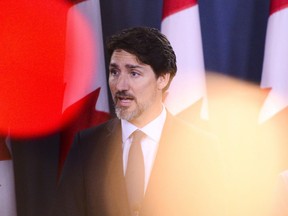 Prime Minister Justin Trudeau holds a press conference at the National Press Theatre in Ottawa on Friday, Jan. 17, 2020.