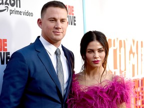 In this Aug. 3, 2017, file photo, Channing Tatum (L) and his then-wife Jenna Dewan Tatum arrive at the premiere of Amazon's "Comrade Detective" at the Arclight Theatre  in Los Angeles.