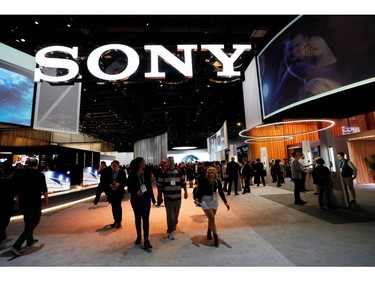 A view of the Sony booth during the 2020 CES in Las Vegas on Jan. 8, 2020.
