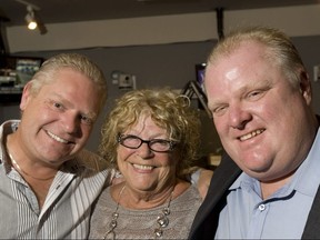 Doug and Rob Ford pose for a photo with mother Diane on Mother's Day in 2012.