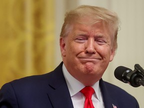 U.S. President Donald Trump addresses U.S mayors in the East Room of the White House in Washington, U.S., January 24, 2020.