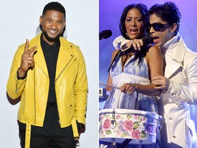 Usher and Sheila E with Prince are seen in file photos.