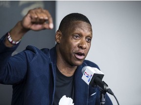 Raptors President Masai Ujiri at year end press conference in Toronto, Ont. on Tuesday June 25, 2019.