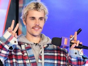 Justin Bieber appears onstage at MTVs Fresh Out Live on February 7, 2020 in New York City.