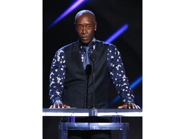 Don Cheadle speaks onstage during the Independent Spirit Awards.
