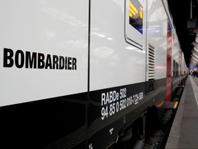 The Bombardier FV-Dosto double-deck train "Ville de Geneve" of Swiss railway operator SBB is seen at the central station in Zurich, Switzerland April 29, 2019. REUTERS/Arnd Wiegmann/File Photo