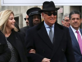 Roger Stone, former campaign adviser to U.S. President Donald Trump, arrives at the federal courthouse where he is set to be sentenced, in Washington, D.C., Feb. 20, 2020. REUTERS/Leah Millis