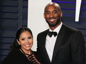 In this file photo taken on February 24, 2019 US basketball player Kobe Bryant and wife Vanessa Laine Bryant attend the 2019 Vanity Fair Oscar Party following the 91st Academy Awards at The Wallis Annenberg Center for the Performing Arts in Beverly Hills.