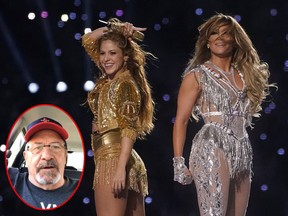 Ohio pastor Dave Daubenmire (inset) says he's suing the NFL over Shakira and Jennifer Lopez's over-sexualized Super Bowl LIV half time show performance. (Facebook/Getty Images)