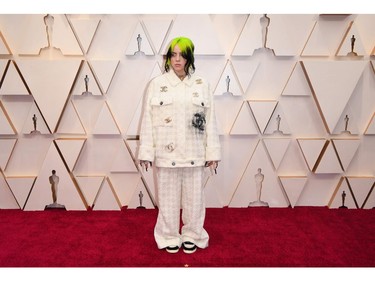 Billie Eilish poses on the red carpet at the 92nd Annual Academy Awards on Feb. 9, 2020 in Hollywood, Calif.