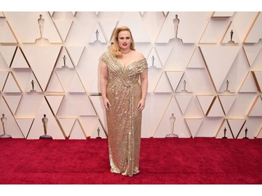 Rebel Wilson poses on the red carpet at the 92nd Annual Academy Awards on Feb. 9, 2020 in Hollywood, Calif.