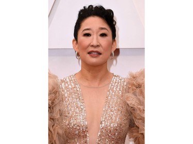 Sandra Oh poses on the red carpet at the 92nd Annual Academy Awards on Feb. 9, 2020 in Hollywood, Calif.