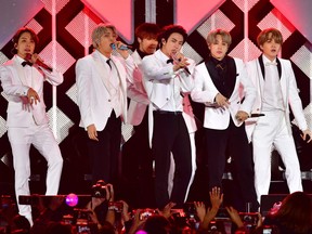 South Korean boy band BTS performs onstage during the KIIS FM's iHeartRadio Jingle Ball at the Forum Los Angeles in Inglewood, Calif. Dec. 6, 2019.