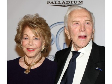 Anne Buydens and Kirk Douglas attend the 20th Annual Producers Guild Awards held at The Hollywood Palladium Hollywood,Calif., Jan. 24, 2009. (WENN.com)