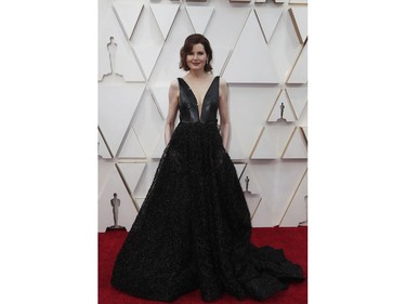 Geena Davis  poses on the red carpet at the 92nd Annual Academy Awards on Feb. 9, 2020 in Hollywood, Calif.