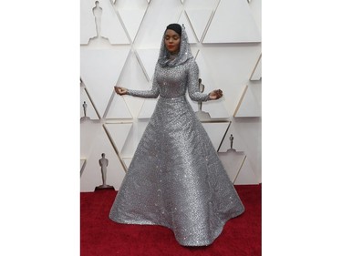 Janelle Monae poses on the red carpet at the 92nd Annual Academy Awards on Feb. 9, 2020 in Hollywood, Calif.