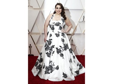 Beanie Feldstein poses on the red carpet at the 92nd Annual Academy Awards on Feb. 9, 2020 in Hollywood, Calif.