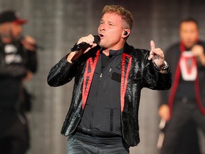 The Backstreet Boys perform at the Saddledome in Calgary during their DNA World Tour on July 24, 2019.