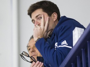 Toronto Maple Leafs GM Kyle Dubas is on the hot seat as Toronto clings to a playoff spot. CRAIG ROBERTSON/TORONTO SUN