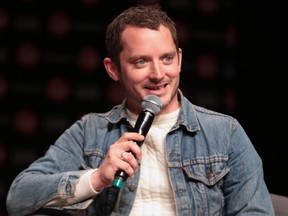 Actor Elijah Wood takes part in a discussion at the Calgary Expo at Stampede Park on April 29, 2018.
